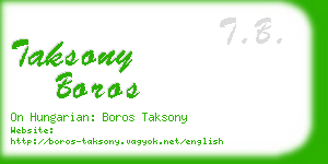 taksony boros business card